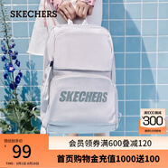 斯凱奇（Skechers）雙肩包男女同款學(xué)生經(jīng)典紅色書包時(shí)尚大容量休閑運(yùn)動(dòng)旅行通勤背包 月球灰/00MV