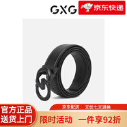 gxg.kids Love More男裝通勤配飾皮帶真皮商務(wù)板扣掛扣休閑中青年皮帶褲腰帶時(shí)尚 黑色 110cm