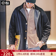 馬登工裝撞色巴爾瑪肯風(fēng)衣男美式休閑寬松中長款男士大衣全天候外套秋 藏青色 【潮流上衣/高級感痞帥】 L