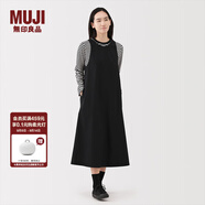 無印良品（MUJI）女式 易干平紋無袖連衣裙 女裝裙子長裙背心裙25年秋季連身裙 黑色 M （160/84A）