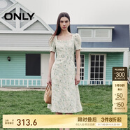 ONLY 2025春季氣質(zhì)復古方領(lǐng)泡泡袖中長(cháng)款連衣裙女|125107026