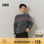 森馬毛衫男冬季費(fèi)爾島提花民族風(fēng)針織衫復(fù)古情侶毛衣109724107206