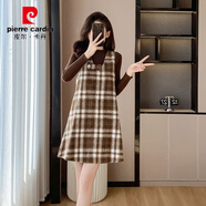 皮爾卡丹高端時(shí)尚小個(gè)子2025秋冬復古格紋毛呢V領(lǐng)背帶連衣裙 + 毛衣兩件套 咖格背心裙+毛衣 套裝 L 【建議105-115斤以?xún)取?
                                         title=