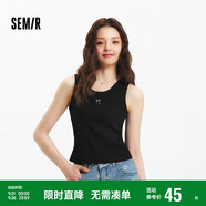 森馬（Semir）背心女短款蝴蝶結溫柔夏季2025時(shí)尚緊身繡花圓領(lǐng)上衣109325102001