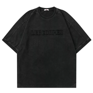 LeeCooper/LiCooper夫婦短袖男女t恤透氣寬松半袖重落肩棉上衣 黑色重磅純棉 M M