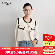 艾諾絲雅詩(shī)【商場(chǎng)同款】2025春秋新款高級感綿羊毛小香風(fēng)短外套女士40121001 奶油米 L