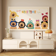 電視罩防塵罩2025新款最好看的通可愛(ài)電視機罩防塵罩65英寸55寸 圍繞熊熊B 70英寸寬160*高95cm