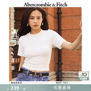 Abercrombie & Fitch經(jīng)典小麋鹿圖案女裝25夏季美式復(fù)古圓領(lǐng)短袖針織衫150-5230 白色 XXS (160/76A)