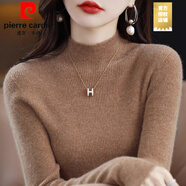 皮爾卡丹（pierre cardin）一線(xiàn)成衣秋冬季羊毛呢衫女羊毛呢秋冬加厚半高領(lǐng)毛衣修身內搭打底 大朗濮院毛衣女淺焦糖 S 嘉興濮院大朗桐鄉毛衣 _【95斤內】