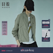 日著（rizhuo）日著原創(chuàng)設(shè)計(jì)女裝2025秋新款城市輕戶外棒球服飛行員夾克短外套 風(fēng)吟綠 M