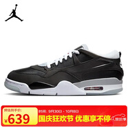 Jordan男子休閑鞋喬丹AJ4 JORDAN 4 RM低幫運動鞋HV5184-010黑灰白42