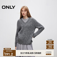 ONLY秋冬慵懶風(fēng)寬松舒適顯瘦V領(lǐng)毛衣針織衫女|124313030 G12 中花灰色 M (165) 84A