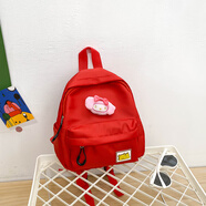 樂(lè )途 兒童兒童書(shū)包中小班幼兒園女孩背包小男孩可愛(ài)寶寶3-6歲小玩偶雙肩包 紅色(送粉色蝴蝶結掛件)
