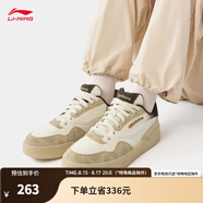 李寧（LI-NING）肖戰(zhàn)同款丨休閑鞋男女同款回彈經(jīng)典舒適時(shí)尚休閑鞋AGCV019 宣紙白/素卡其/板巖褐-6 37