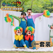 QSZB小丑套裝小丑假發(fā)頭套搞怪眼鏡套裝小丑彩色爆炸假發(fā)搞怪玩具眼鏡 小丑套裝【一套裝】