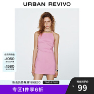 UR2025夏季新款女裝法式氣質(zhì)超短款無(wú)袖連衣裙UYY750057 玫紅色 S