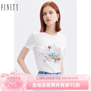 FINITY夏裝新款森女系T恤女設(shè)計感度假輕薄修身套頭上衣女 白色 S