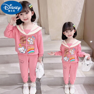 G.duck童裝女寶寶春裝女童套裝1-4一5周歲嬰兒童秋季長(cháng)袖新款洋氣兩件套 粉色-櫻桃熊 春秋 90 cm