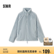 森馬（Semir）外套女插肩袖珊瑚絨仿羊羔毛2024冬季立領(lǐng)寬松夾克109724108003