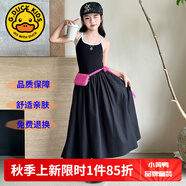 G.DUCKKIDS童裝女童連衣裙夏季公主裙兒童裙子夏天透氣雪紡A字裙女大童長裙 拼接吊帶aqgcqqs 150 尺碼11~12歲【140-150cm】cm