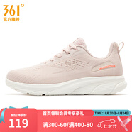361度女鞋運(yùn)動(dòng)鞋春季新款361度女常規(guī)跑鞋 清新粉/羽毛白 39