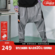 閃電潮牌（GENANX）牛仔垮褲新款秋季撞色多口袋反光條男士牛仔褲 灰色 M