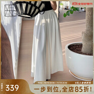 美洋（MEIYANG）重瓣百合裙珠地斜紋棉優(yōu)雅溫柔A字傘裙半身小白裙時(shí)尚新款半身裙 白色(短款) M