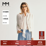 麥檬MM商場同款24秋新品重磅小香風(fēng)優(yōu)雅簡約短外套米白5F8213781 米白 M