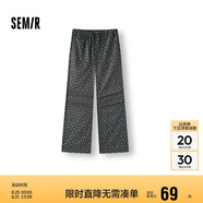 森馬（Semir）休閑褲女抽繩闊腿褲浪漫少女感2025夏季森系碎花長(zhǎng)褲109325127002