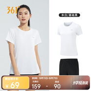 361°跑步運動套裝女士夏季衣服新款休閑短袖短褲兩件套662414001H-1