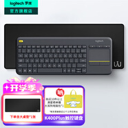 羅技（Logitech）K400Plus無(wú)線鍵盤(pán)觸控 安卓智能電視電腦筆記本辦公鍵盤(pán) 觸摸面板無(wú)線觸控鍵盤(pán)電池緊湊型即插即用 K400Plus+大桌墊