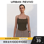 UR2025秋季新款女裝時(shí)尚基礎(chǔ)休閑百搭修身吊帶背心UYB450007 咖棕 M