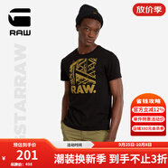 G-STAR RAW時尚夏季熱銷款純棉寬松短袖印花圓領t恤男半袖D24685 黑色 L