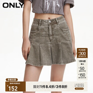 ONLY夏季時(shí)尚高腰百褶短裙水洗牛仔半身裙女|124237001 E00 珍珠煙灰色 165/68A/M