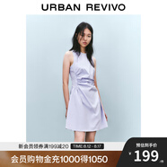 UR2025春季新款女摩登氣質(zhì)褶皺收腰顯瘦無(wú)袖連衣裙UYY750030 淡紫 S