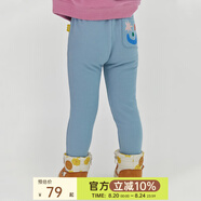 papa爬爬冬季兒童打底褲仿牛仔長(zhǎng)褲男女寶寶加絨保暖百搭時(shí)髦潮 淺藍(lán)色 100 cm