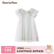 PawinPaw【公主裙】卡通小熊童裝夏季新款女童網(wǎng)紗連衣裙洋氣甜美禮服紗裙 A-Mix炫彩/99-批次不同 100