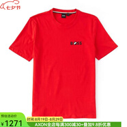 胡戈.波士男士短袖T恤德國品牌簡(jiǎn)約大氣男裝舒適百搭上衣戶(hù)外運動(dòng)休閑男裝 Bright Red 2XL (胸圍112厘米左右）