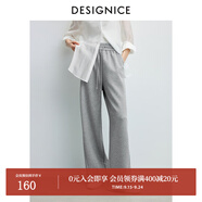 迪賽尼斯（DESIGNICE）2024年春季新款通勤風(fēng)簡約寬松高腰衛(wèi)褲百搭黑色休閑褲女 灰色 M