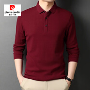 皮爾卡丹（pierre cardin）高端潮牌男裝2025春季新款長(cháng)袖商務(wù)風(fēng)小眾粉紅色翻領(lǐng)POLO衫男 紅色2200 M 165/88A