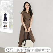 對(duì)白設(shè)計(jì)感交叉綁帶連體褲女2025夏新款時(shí)髦通勤氣質(zhì)連體衣闊腿褲 淺咖色 L