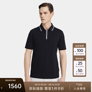 PORTS男裝春季商務(wù)休閑短袖Polo衫MP8N193RZC011 黑色 M