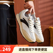 安踏冰糖丨休閑鞋男鞋情侶款秋季新款薄底阿甘鞋撞色復古運動鞋子男