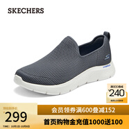 斯凱奇（Skechers）男鞋一腳蹬健步鞋舒適透氣休閑鞋216325 灰色/GRY 40