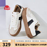 KAPPA卡帕女鞋厚底滑板鞋子女2025秋季新款運(yùn)動(dòng)休閑鞋軟底德訓(xùn)鞋小粉鞋 米黃色/黑色 39