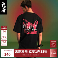 MLMR MY LIFE MY RULES24春夏新款男女情侶同款發(fā)泡字母膠印筆刷感涂鴉短袖T恤M24101008 E40黑色 L