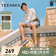 天美意男鞋舒適懶人軟底帆布鞋一腳蹬男休閑布鞋 灰色 44
