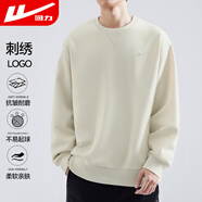 回力衛(wèi)衣男春秋季刺繡百搭圓領(lǐng)長袖t恤男舒適簡約打底套頭衫男 1187
