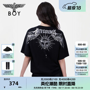 BOY LONDON【暗黑羅盤】夏情侶款短袖權(quán)杖印花炸街潮牌T恤N01906 黑印銀N01906 經(jīng)典升級款 XL
