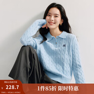 茵曼（INMAN）毛衣女POLO領(lǐng)2025秋冬套頭針織衫女裝新款通勤長袖毛衣上衣 淺藍(lán)色 M